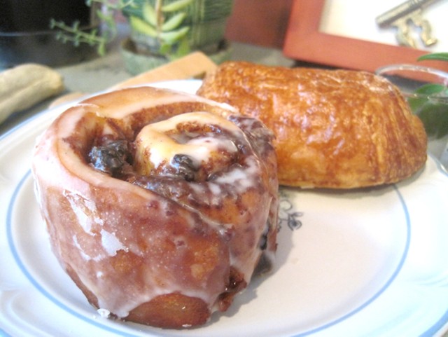Cinnamon bun and pain au chocolat from Little Sweets