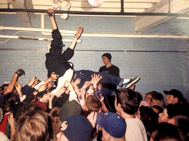 Crowd-surfing, 1995 - COURTESY OF JOE HARIG