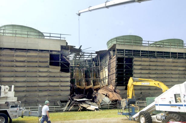 Damaged Cooling Tower At Vermont Yankee, August 2007