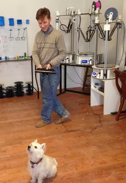 Dan Riley scans Rufus - COURTESY OF KEN PICARD