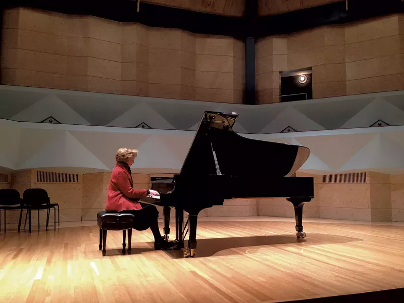 Diana Fanning plays Middlebury's Steinway grand - COURTESY OF MIDDLEBURY COLLEGE