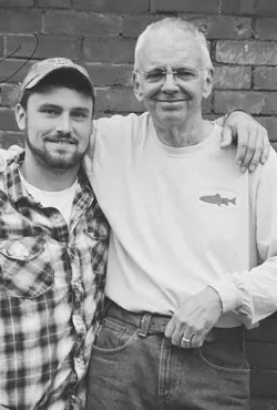 Dr. Fred Holmes, right, with Dustin