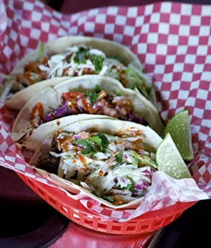 Fish and beef tacos at Manhattan Pizza & Pub - MATTHEW THORSEN