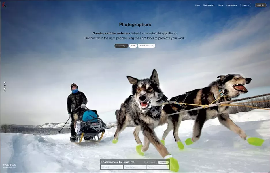 Fotovisura's sign-up page