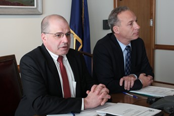 Chief of Health Care Reform Lawrence Miller and Department of Vermont Health Access Commissioner Steven Costantino - PAUL HEINTZ