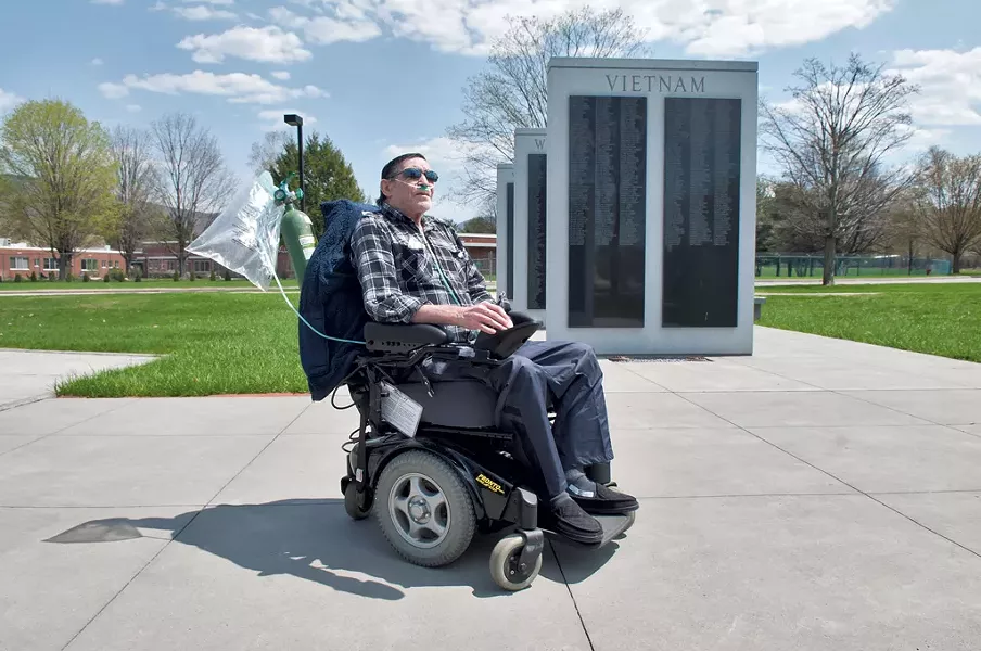Jack Tremblay, aka the Candy Man, on the grounds of the Vermont Veterans' Home - ZACHARY STEPHENS