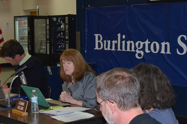 Jeanne Collins at the Burlington School Board meeting on Tuesday. - ALICIA FREESE