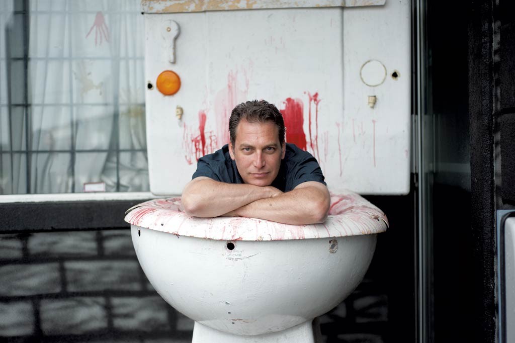 Ken Picard inside a bloody toilet statue - NATALIE WILLIAMS