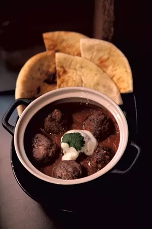 Lamb meatballs with naan - MATTHEW THORSEN