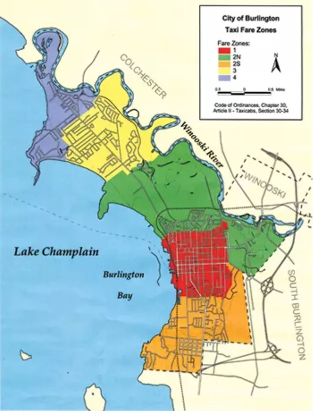 Editable map Burlington Vermont PDF