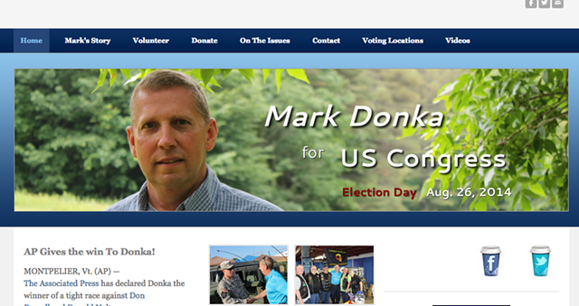 Mark Donka's campaign website - FROM MARKDONKAFORVT.COM