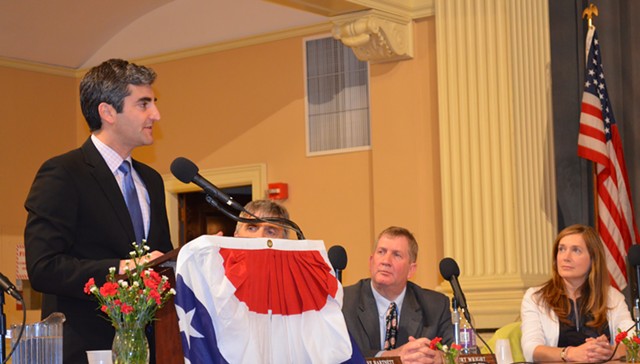 Mayor Miro Weinberger gives the annual State of the City address to the City Council. - ALICIA FREESE