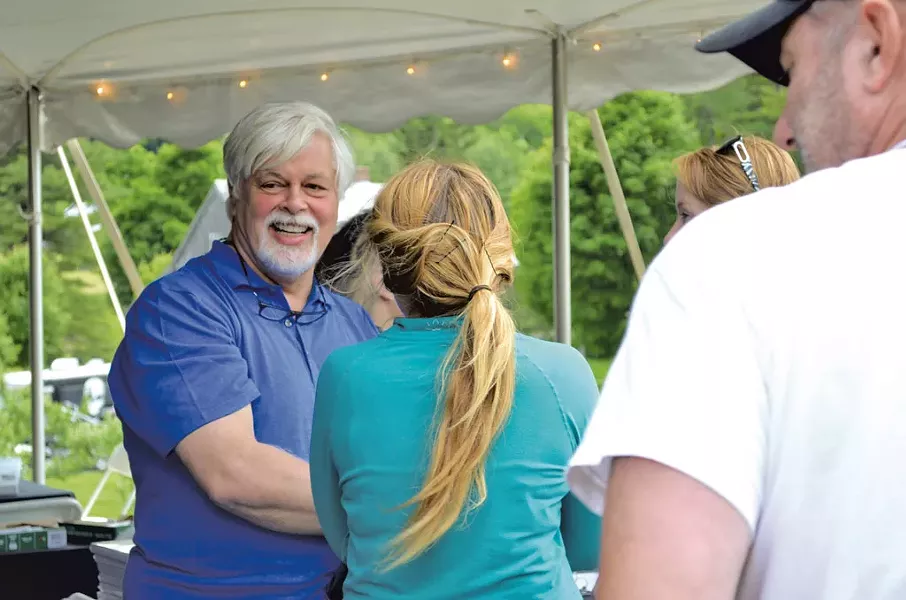 Paul Watson greets fellow Shepherds in Woodstock - ALICIA FREESE