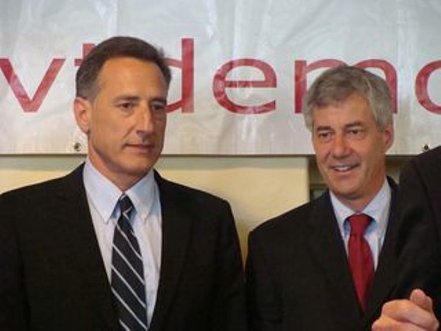 Peter Shumlin and Doug Racine during the 2010 gubernatorial campaign. - FILE PHOTO