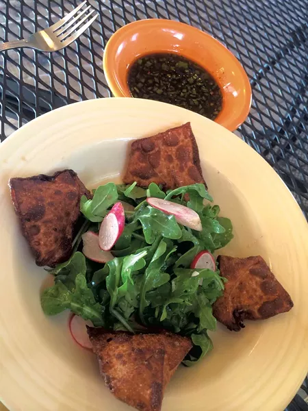 Pork dumplings at Zach's Café at the Gallery