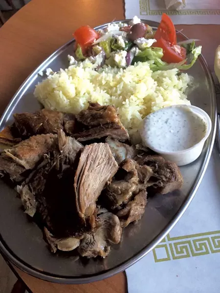 Roasted lamb dinner at Café Mediterano - COURTESY OF MARK DAVIS