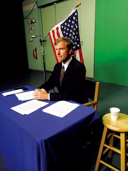 Scott Milne recording a spot for Vermont PBS - MARK DAVIS