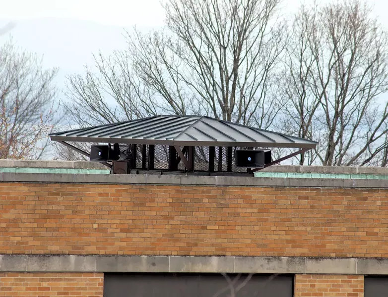 Speaker system on the church roof - MATTHEW THORSEN