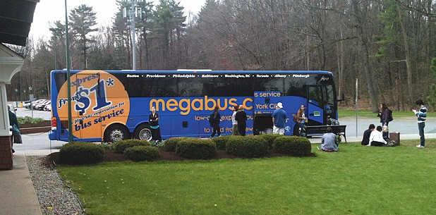 The megabus stopped at Saratoga Casino and Raceway