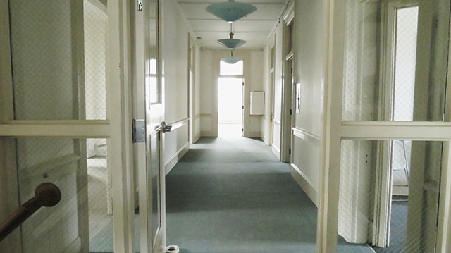 The yet-unadorned hallway at Local 64's future location at 43-45 State Street - COURTESY OF LOCAL 64