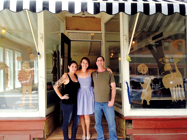 Manager Veronica Pollan, - owner Mary Alice Profitt - and chef Artie Fleischer - in front of Down Home - COURTESY OF DOWN HOME
