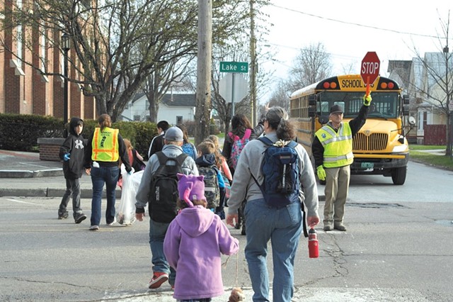 Students walk to St. Albans City School - COURTESY OF SAFE ROUTES TO SCHOOL
