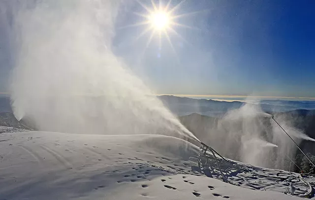 Snowmaking at Stowe last week - COURTESY OF STOWE MOUNTAIN RESORT