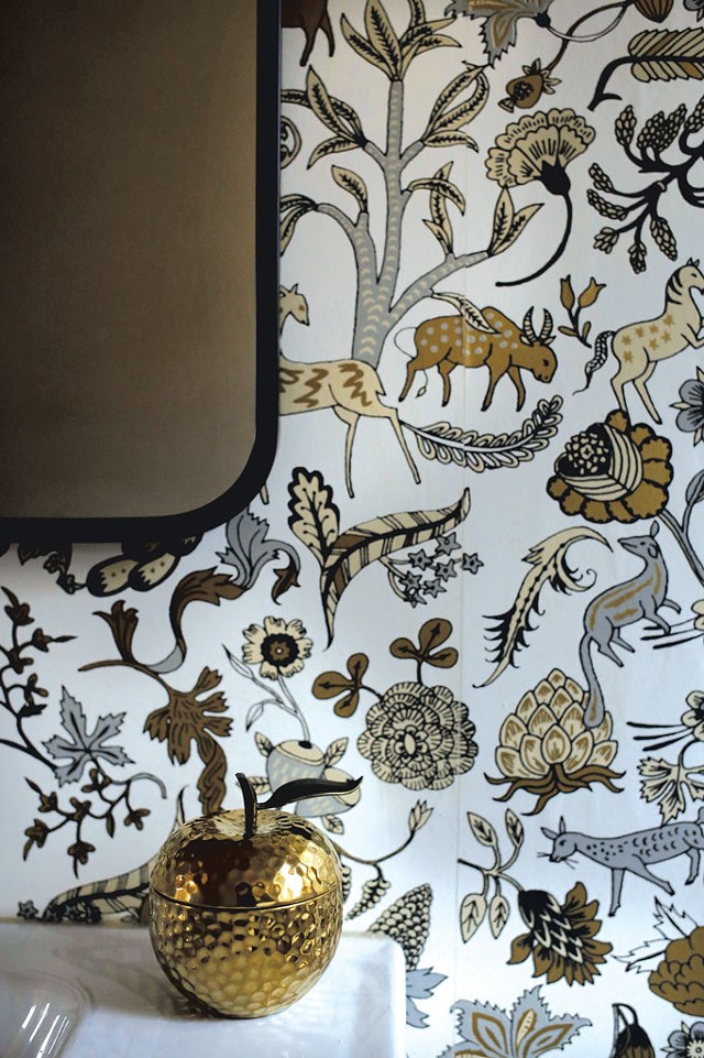 Nature-themed wallpaper - COURTESY OF SARAH PRIESTAP AND JEFF PORTER