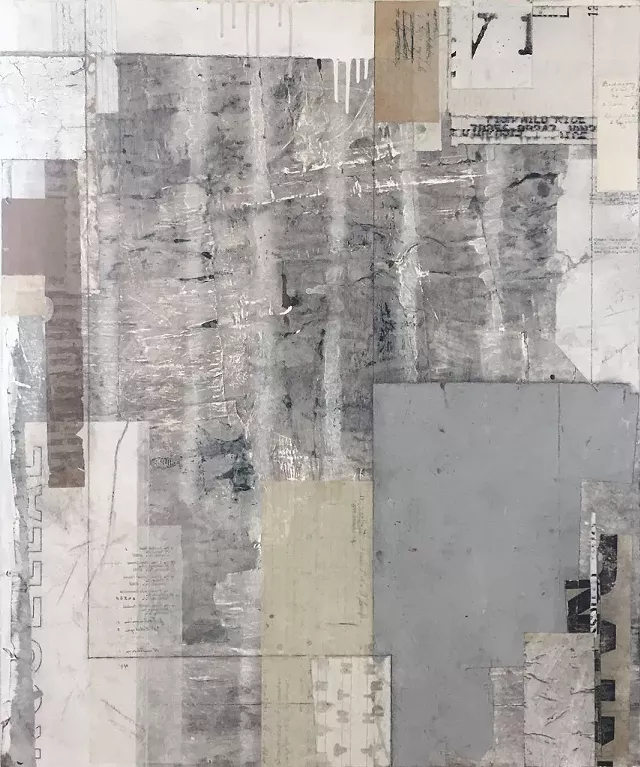Untitled collage/mixed media on plywood by Matthew Monk - IMAGES COURTESY OF MATTHEW MONK