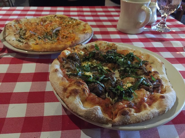 Lunch pizzas at American Flatbread in Burlington - SALLY POLLAK