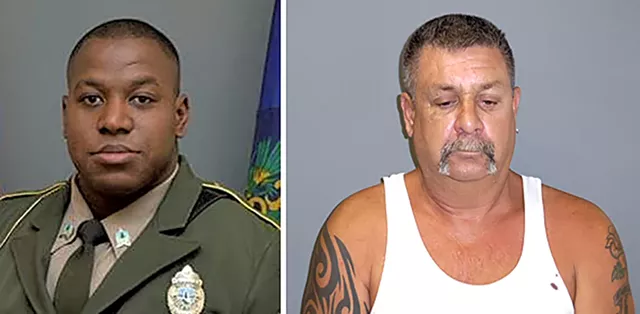 Trooper Christopher Brown (left) and Robert Smallidge - COURTESY OF VERMONT STATE POLICE