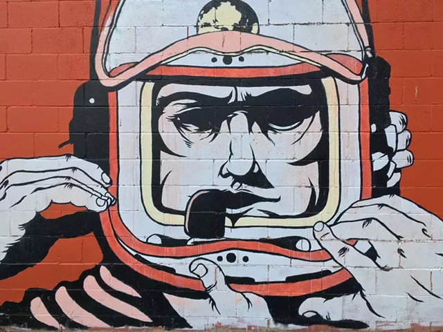 S.P.A.C.E. Gallery's spaceman mural - RACHEL ELIZABETH JONES