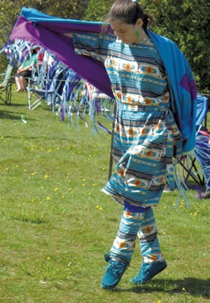 Lauren Ryea doing a "fancy shawl" dance at a powwow - COURTESY OF CIRCLE OF COURAGE