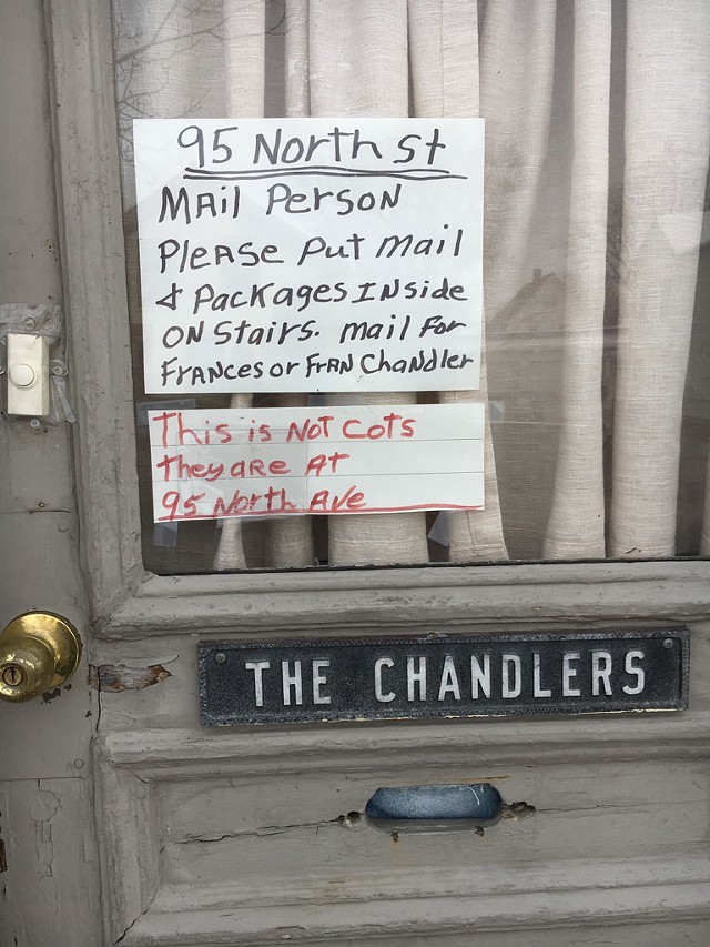 The door at Fran Chandler's home at 95 North Street in Burlington. - MATTHEW ROY