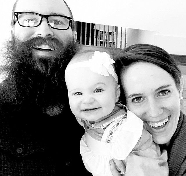 Nate and Elizabeth Thames with their daughter - COURTESY OF FRUGALWOODS.COM