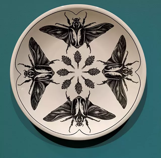 "Goliath Beetle Open Wing Platter" by Laura Zindel - COURTESY OF SHELBURNE MUSEUM