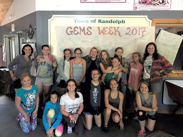 Seven Days staff writer Katie Jickling (back row, far left) with girls in the GEMS program - COURTESY OF GEMS