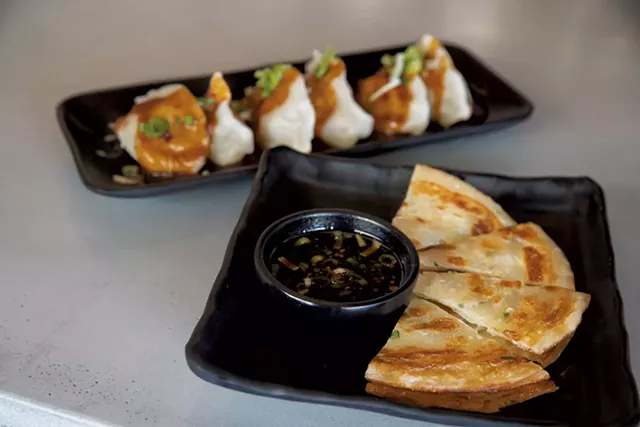 Sichuan spicy dumplings and scallion pancake - JAMES BUCK