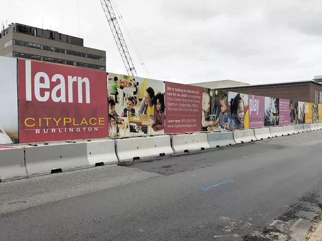 CityPlace Burlington signs on Cherry Street - SALLY POLLAK