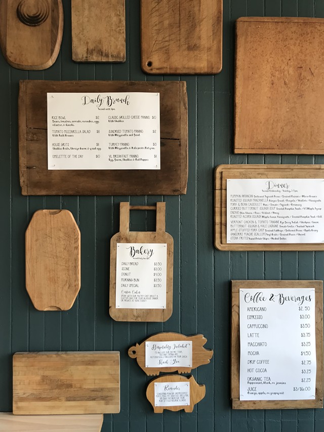 Menu board at Vergennes Laundry by CK - SALLY POLLAK
