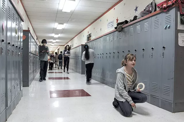 Bailey Boardman in the Chelsea Public School hallway - DYLAN KELLEY
