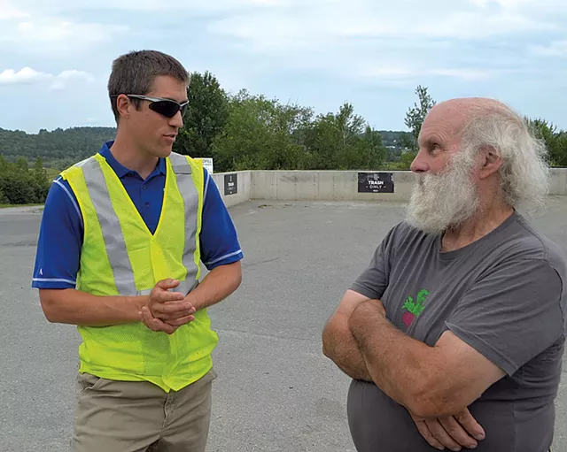 Landfill general manager Jeremy Labbe - (left) speaking with Chris Jacobs - FILE: MOLLY WALSH