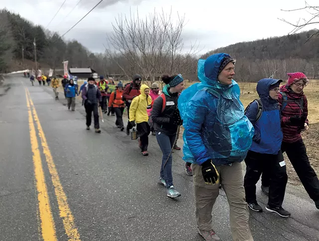 Participants braving the elements - CHELSEA EDGAR