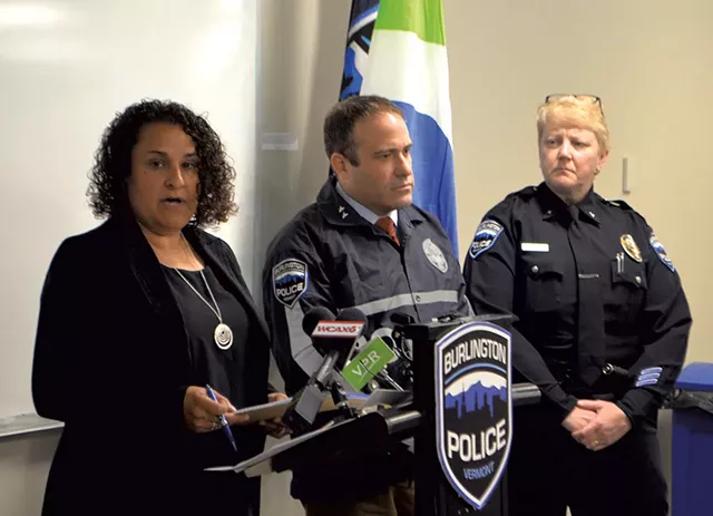 Shireen Hart, Brandon del Pozo and Jan Wright discussing use-of-force incidents - DEREK BROWER
