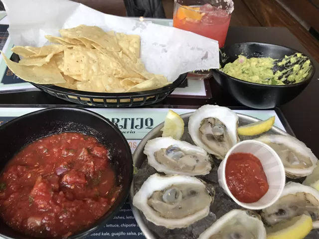 Oysters and guacamole at El Cortio in Winooski - SALLY POLLAK