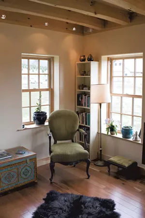 Inside the timber-frame home in Lincoln - CALEB KENNA