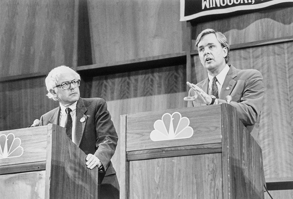 Bernie Sanders and then-representative Peter Smith debating in Burlington on October 22, 1990 - LAURA PATTERSON/CQ ROLL CALL VIA AP IMAGES