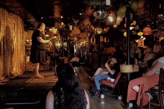 Druidical poet Elizabeth Horstmann reading at Lit Club at the Light Club - COURTESY OF BRIDGET HIGDON