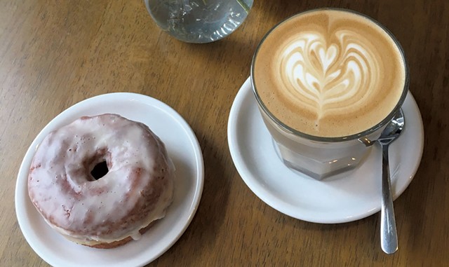 Latte and doughnut at Carrier Roasting - COURTESY OF CARRIER ROASTING
