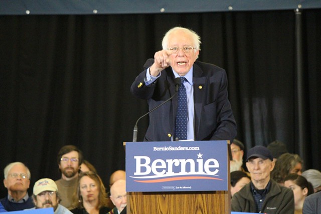 Sen. Bernie Sanders campaigning in Concord, N.H., in March 2019 - FILE: PAUL HEINTZ